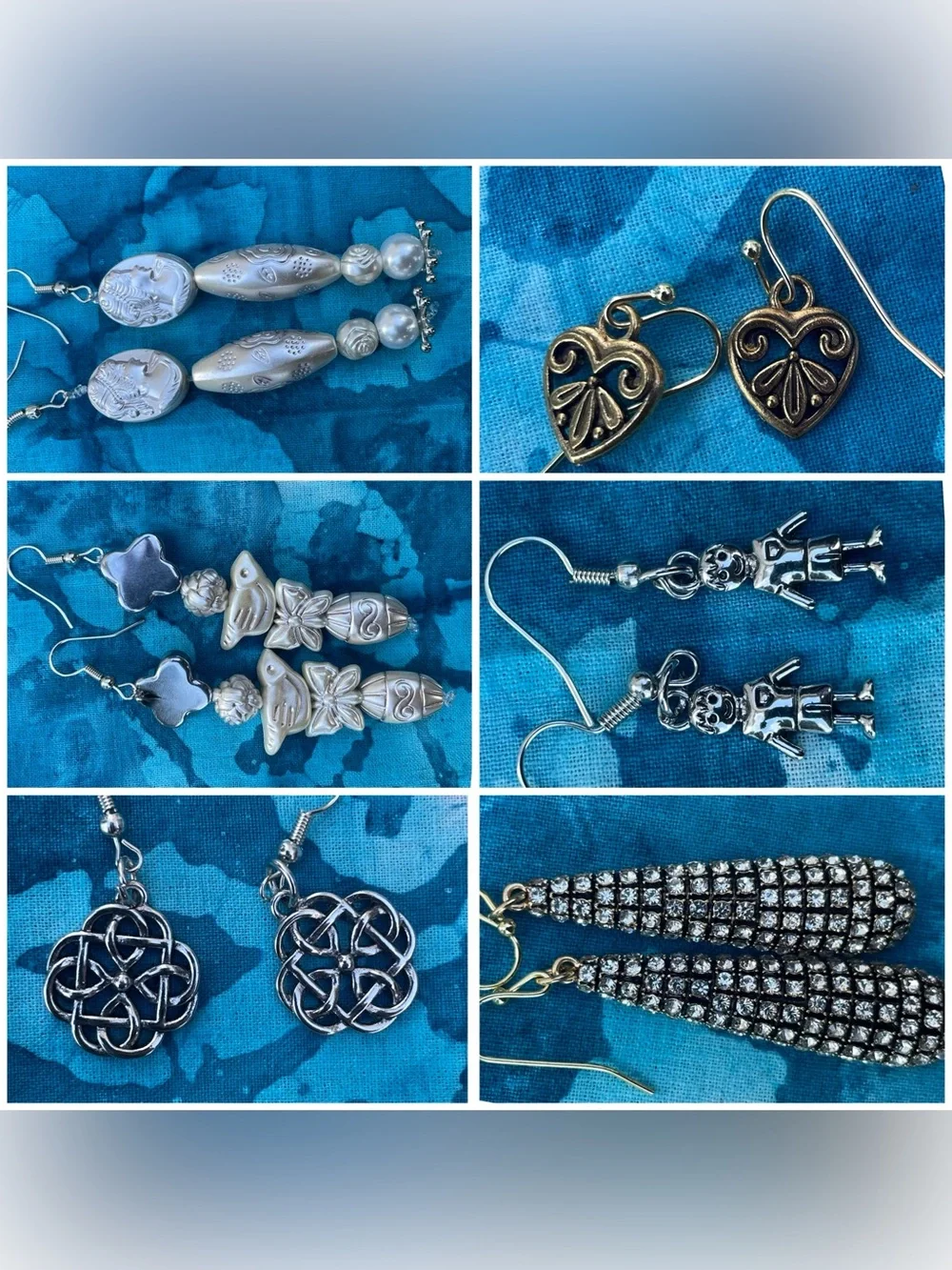 Mixed Women's Earring Set - Gold, Silver, Pearl Tones